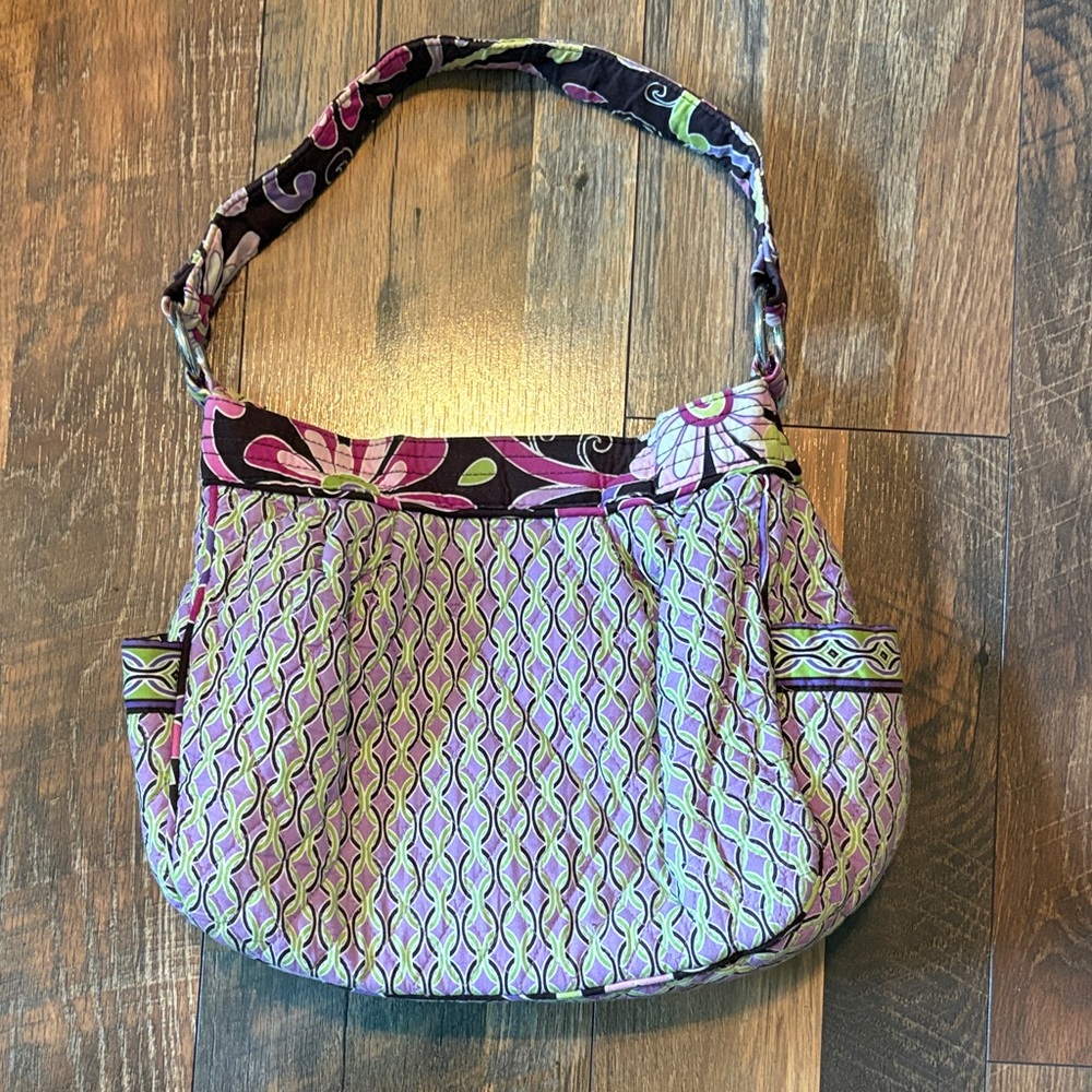 Vera Bradley Purple and Green Reversible Shoulder Bag